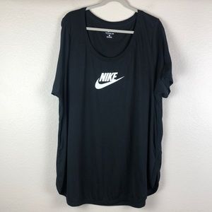 Nike Round Hem Black Short Sleeve Tee Sz 2XL